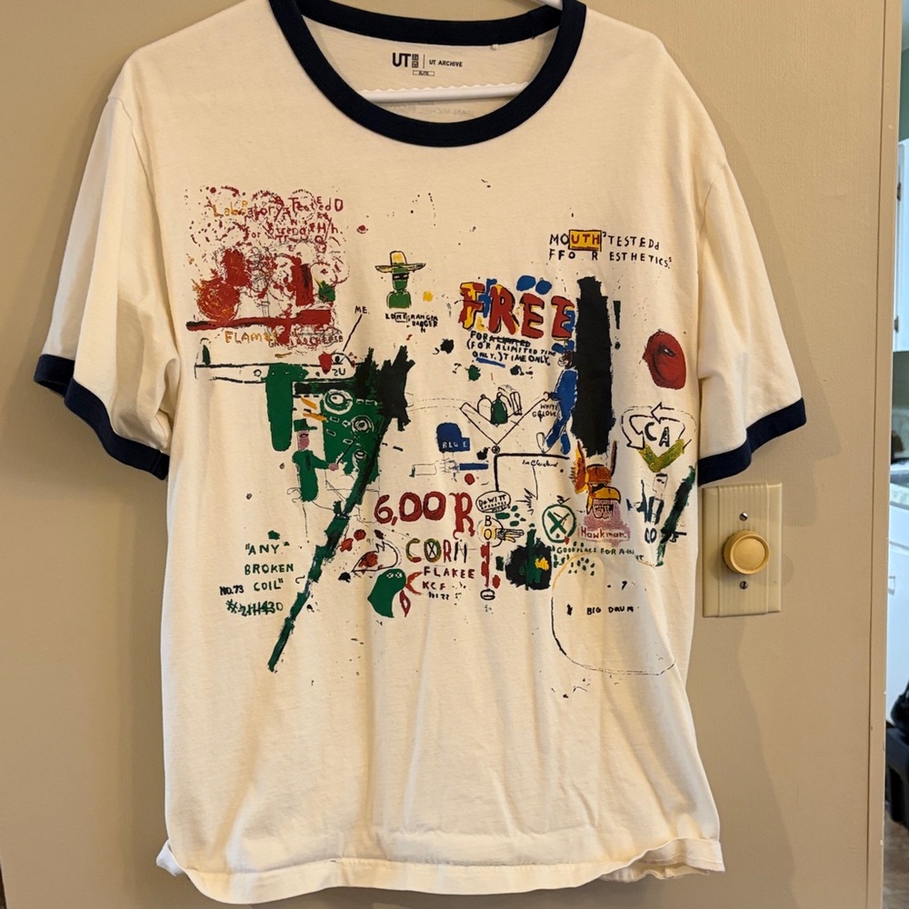 Uniqlo Graphic Tee - White with Multicolor Art